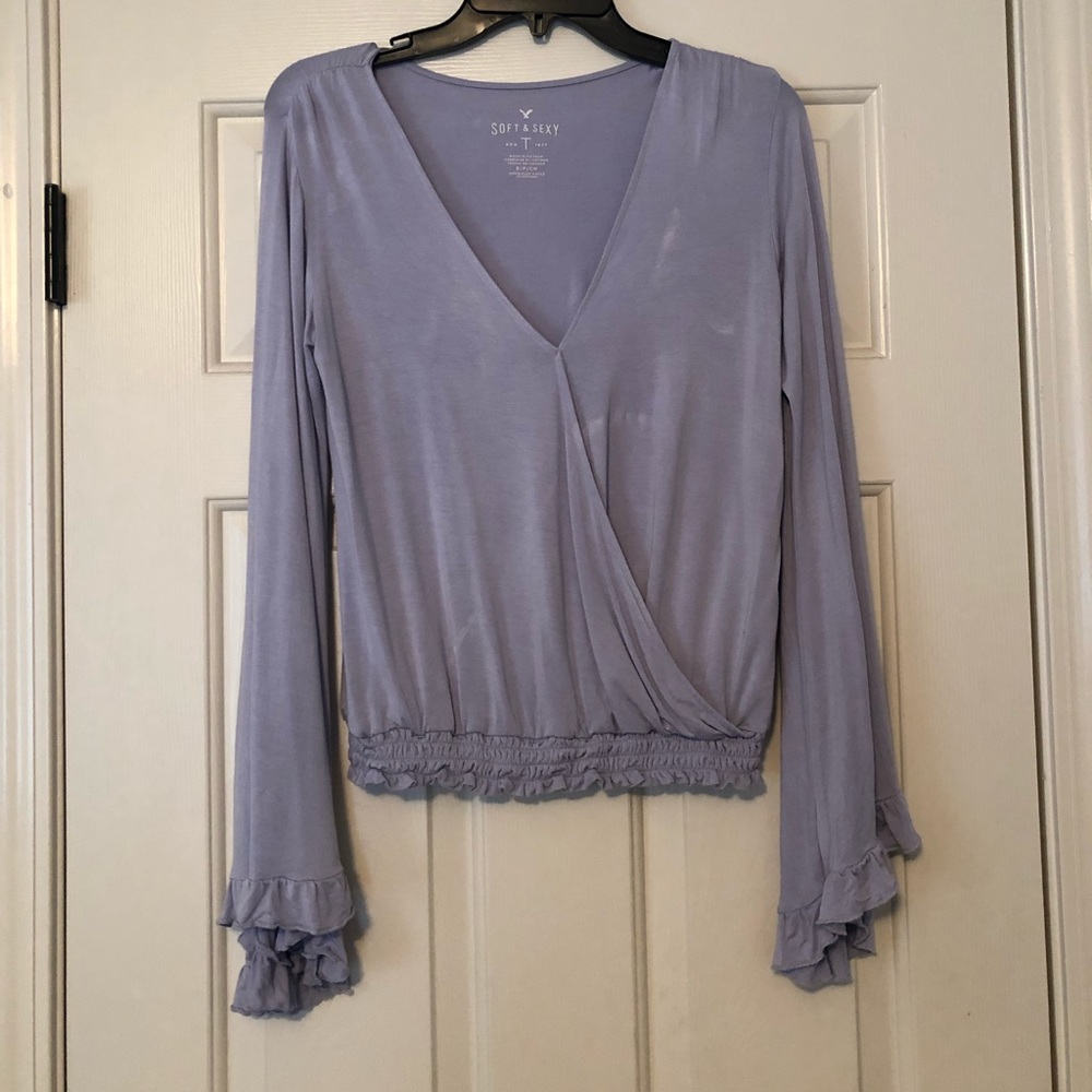 Lavender bell sleeve top